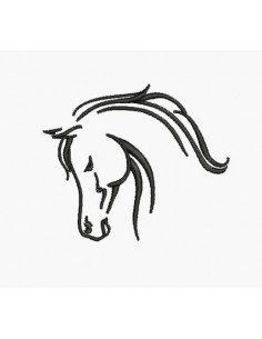 Instant download machine embroidery design horse head profile