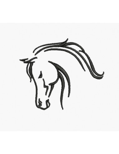 Instant download machine embroidery design horse head profile