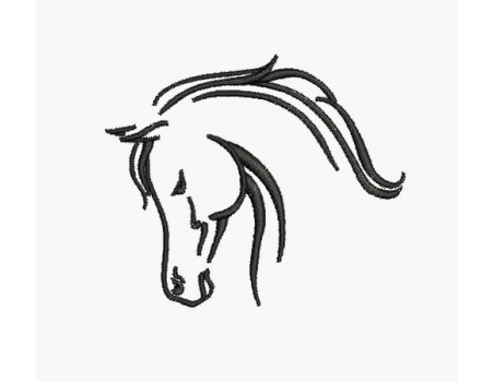 Instant download machine embroidery design horse head profile