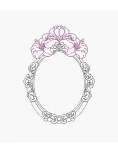 Motif de broderie machine cadre hibiscus