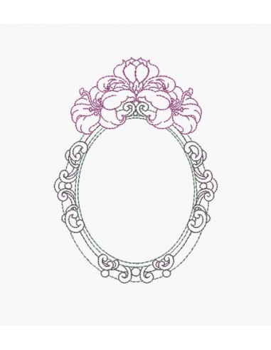 Instant download machine embroidery design hibiscus frame