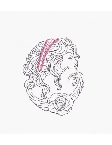 Instant download machine embroidery design cameo retro