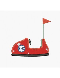 Motif de broderie machine voiture auto tamponneuse