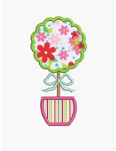 Motif de broderie machine arbre appliqué