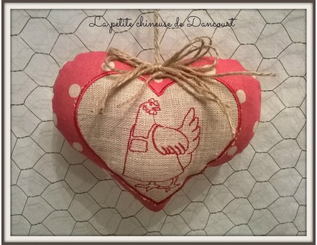 Poule tablier 10x10cm