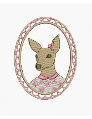 Instant download machine embroidery design frame deer