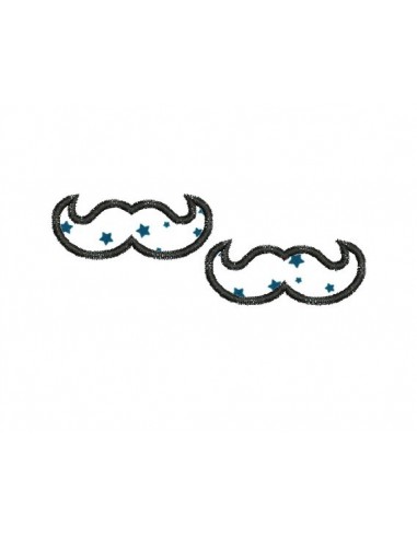 Motif de broderie machine moustaches liens