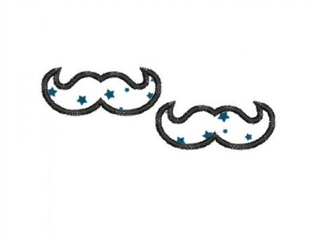 Motif de broderie machine moustaches liens