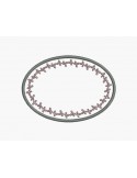 Instant download machine embroidery design medallion frame flower garland