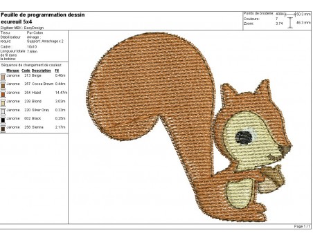 Instant download machine embroidery squirrel with his hazel