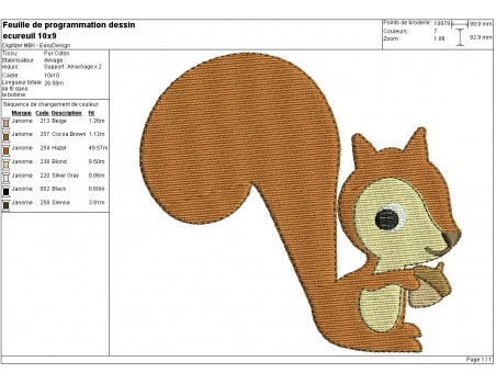 Instant download machine embroidery squirrel with his hazel