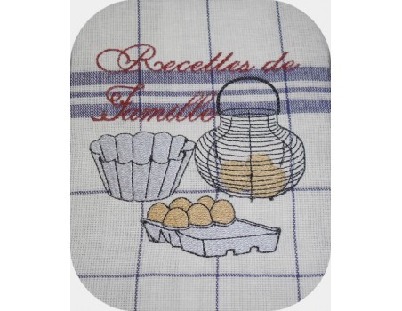 Motif de broderie machine Cuisine Recettes de Famille