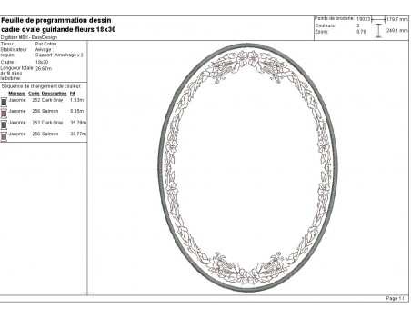 Instant download machine embroidery design applique oval frame garland of flowers