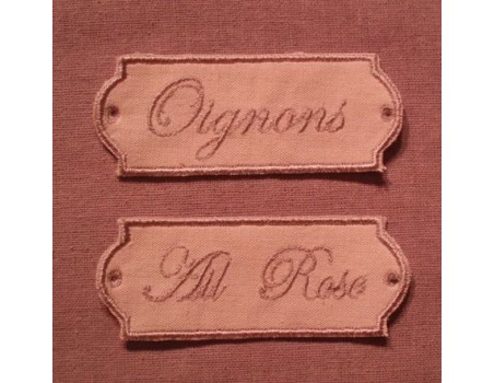 etiquette plaque x2