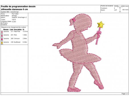 Instant download machine embroidery design little dancer
