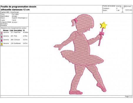 Instant download machine embroidery design little dancer