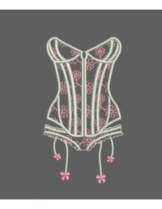 Motif de broderie machine lingerie dentelle porte jarretelle