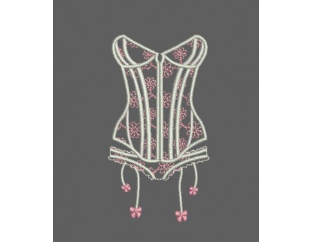 Motif de broderie machine lingerie dentelle porte jarretelle