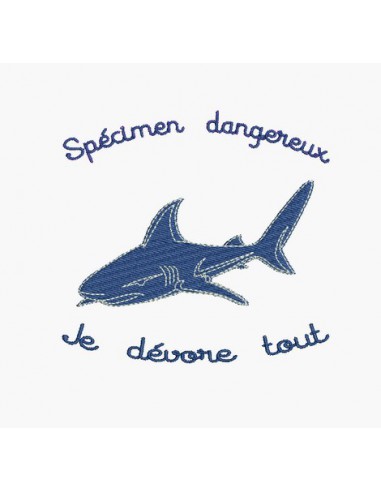 Instant download machine embroidery shark