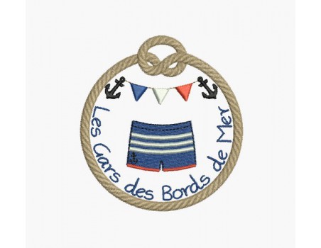 Motif de broderie machine écusson les gars des bords de mer