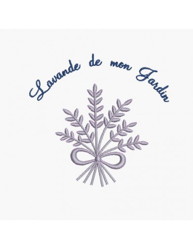 Instant download machine embroidery design Redwork Lavender bouquet