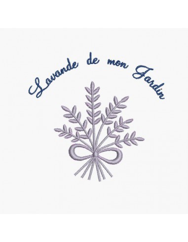 Motif de broderie machine bouquet de lavande 