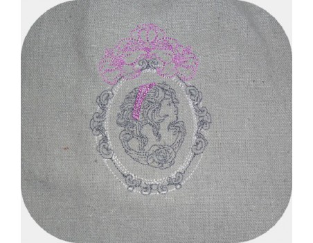 Instant download machine embroidery design cameo retro