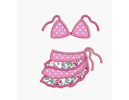 Instant download machine embroidery design swimsuit and sarong girl