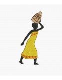 Motif de broderie machine femme africaine vase