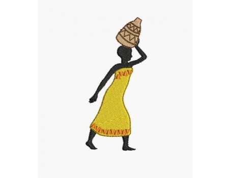 Motif de broderie machine femme africaine vase