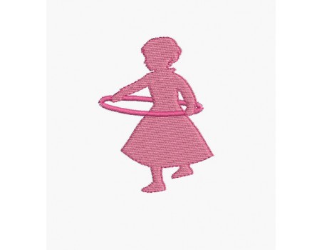 Instant download machine embroidery design boy playing with a hula hoop