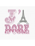Motif de broderie machine J\' adore Paris