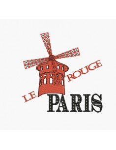 Instant download machine embroidery design I love Paris Eiffel Tower
