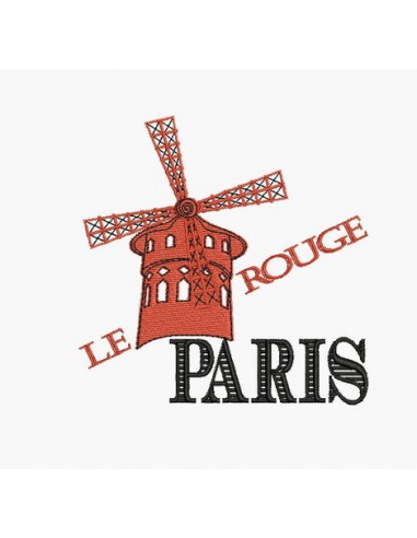 Motif de broderie machine paris Moulin Rouge