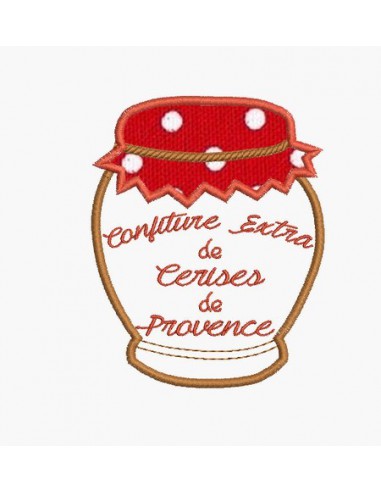 Motif de broderie machine confiture de cerises de Provence