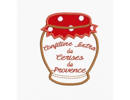 Motif de broderie machine confiture de cerises de Provence