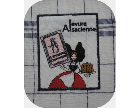 Instant download machine embroidery Alsatian yeast advertising