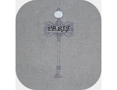 Instant download machine embroidery design Paris metro lamppost