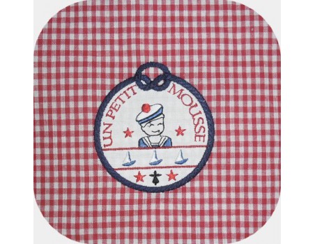 Instant download machine embroidery design little sailor customizable