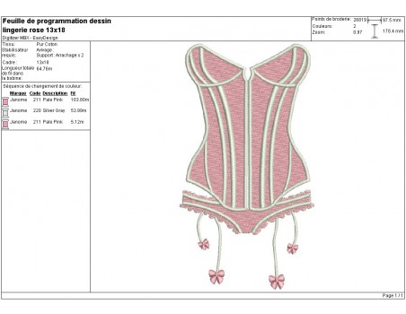 Instant download machine embroidery design linen  suspender belt