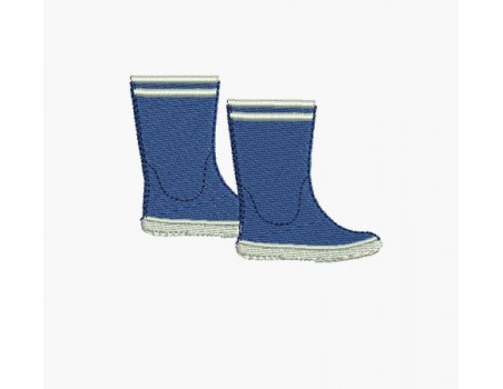 Motif de broderie machine bottes de pluie