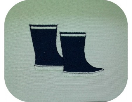 Motif de broderie machine bottes de pluie