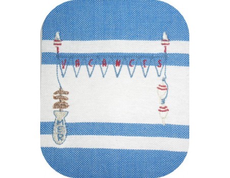 Motif de broderie machine bannière mer personnalisable