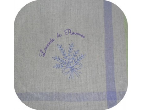 Motif de broderie machine bouquet de lavande redwork