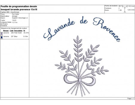 Instant download machine embroidery design Lavender bouquet