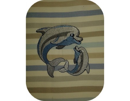 Instant download machine embroidery design dolphins