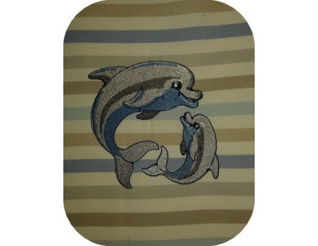 Motif de broderie machine dauphins