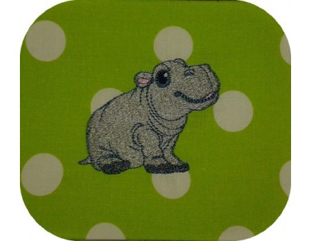 Instant download machine embroidery design hippopotamus