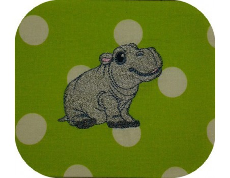 Motif de broderie machine hippopotame