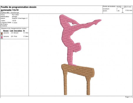 Instant download machine embroidery design gymnast figure